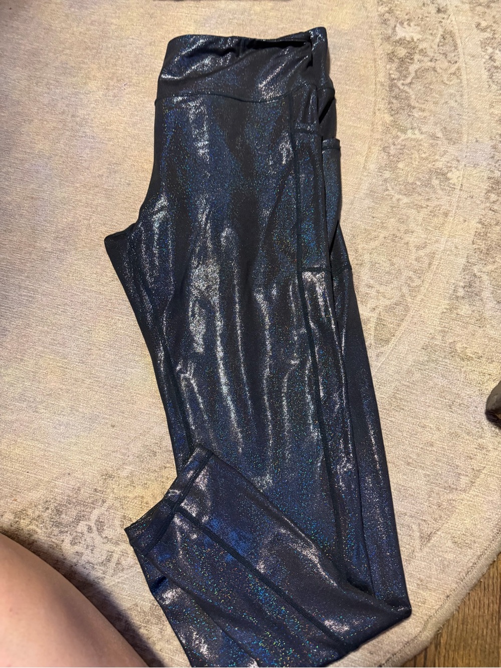 Shimmer High-Waist Leggings — Black